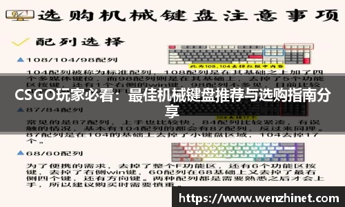 CSGO玩家必看：最佳机械键盘推荐与选购指南分享