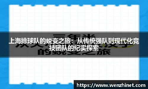 上海排球队的蜕变之旅：从传统强队到现代化竞技团队的纪实探索